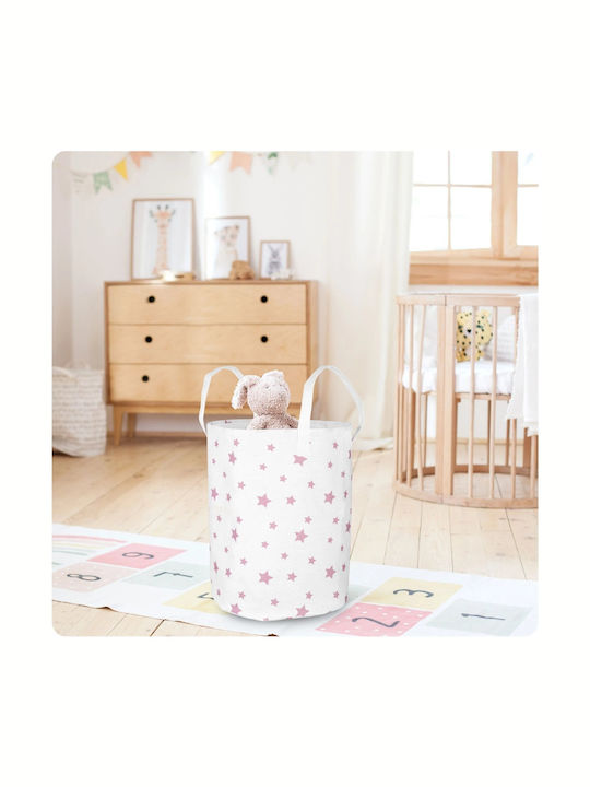 Ricokids Children's Laundry Basket made of Fabric Stars White 45x35cm 1pcs