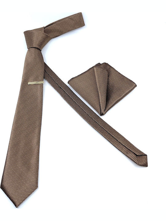 Legend Accessories Men's Tie Set Printed Brown