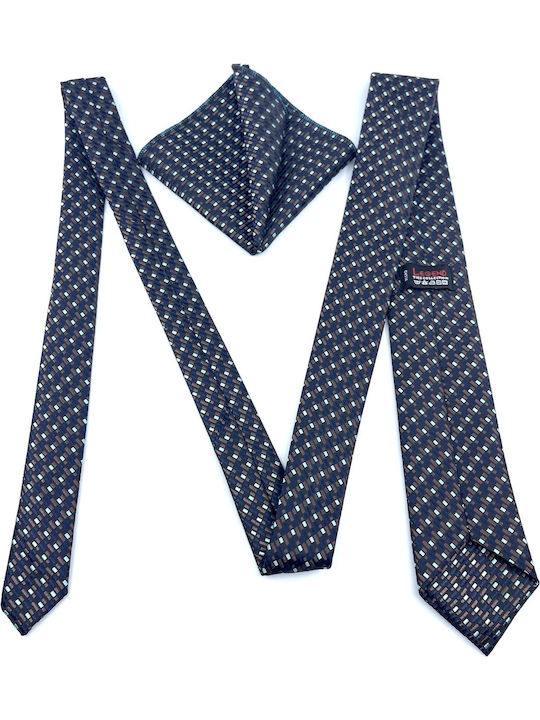 Legend Accessories Σετ Ανδρικής Γραβάτας με Σχέδια σε Navy Μπλε Χρώμα