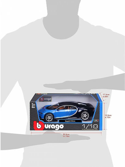 Bburago Bugatti Chiron Αυτοκινητάκι Bugatti Chiron Die-Cast Μπλε 1:18 για 3+ Ετών