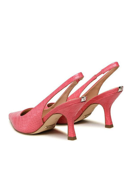 Peach Medium Heels with Strap