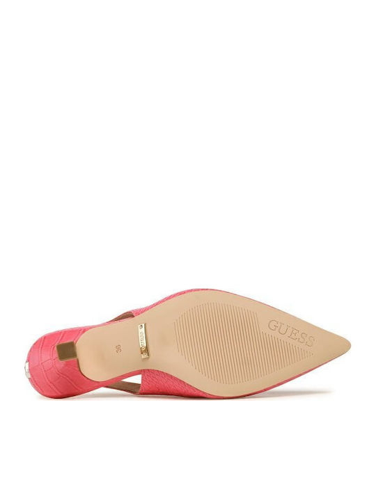 Peach Medium Heels with Strap