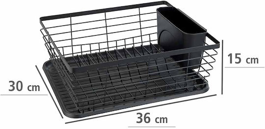 Wenko Metallisches Schwarz Spülbeckenablauf 36x30x15cm