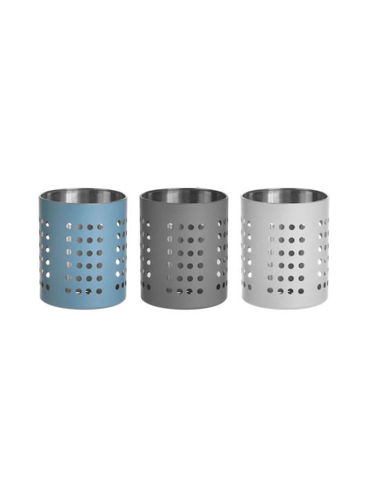 Excellent Houseware A12405800 Metallic Blue Cutlery Drainer 11x11x13.2cm