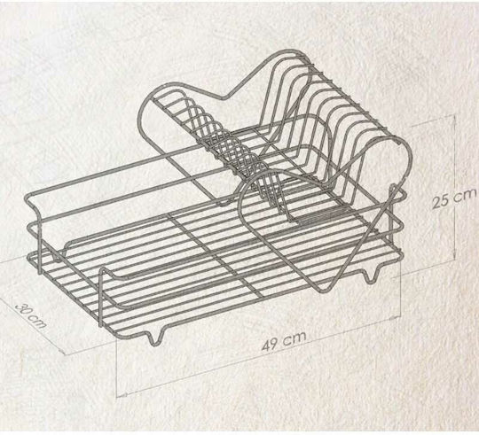 Tekno-Tel Στραγγιστήρι Νεροχύτη Inox Ασημί 49x30x25cm
