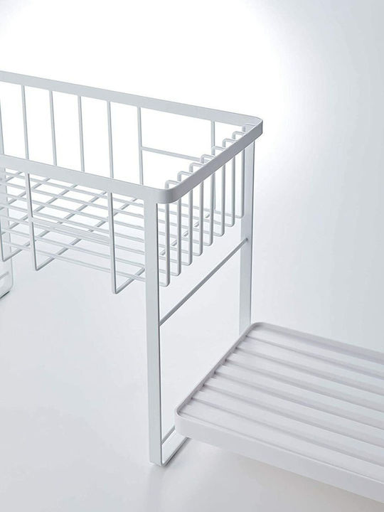 Yamazaki Metallisches Geschirrabtropfer Weiß 41x22x33cm