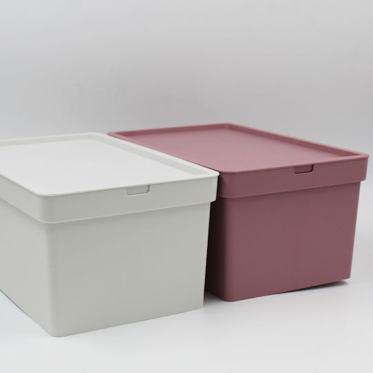 Viomes Nova Plastic Storage Box with Lid Pink 35x25.5x13.5cm 1pcs