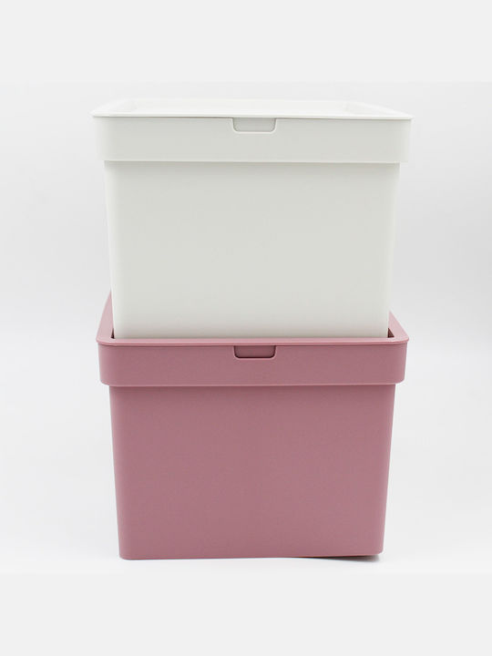 Viomes Nova Plastic Storage Box with Lid Pink 35x25.5x13.5cm 1pcs