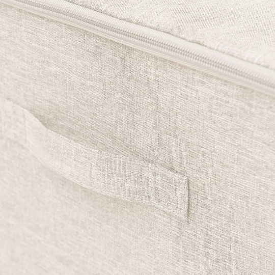 vidaXL Текстил Кутия за съхранение с капак Бежов 43x34x23см 2бр