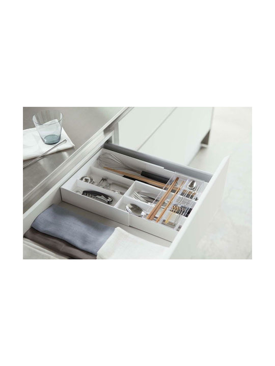 Yamazaki Opening Plastic Drawer Cutlery Tray 25x24.6x5.7cm White