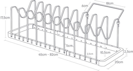 Yamazaki Cabinet Dish Rack Metallic 45x20x17.5cm Black