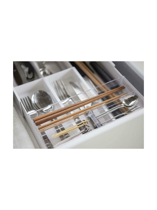 Yamazaki Opening Plastic Drawer Cutlery Tray 25x24.6x5.7cm White