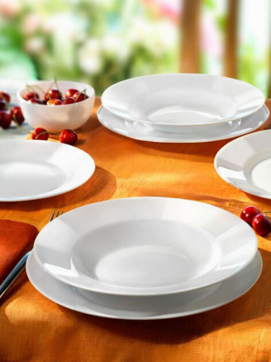 Bormioli Rocco Toledo Cereal Serving Bowl Round Glass White with Diameter 17cm
