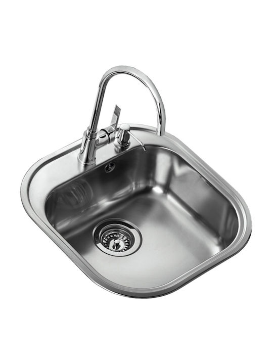 Teka Stylo 1C 10107074 Drop-In Sink Inox Satin W46.5xD48.5cm Silver