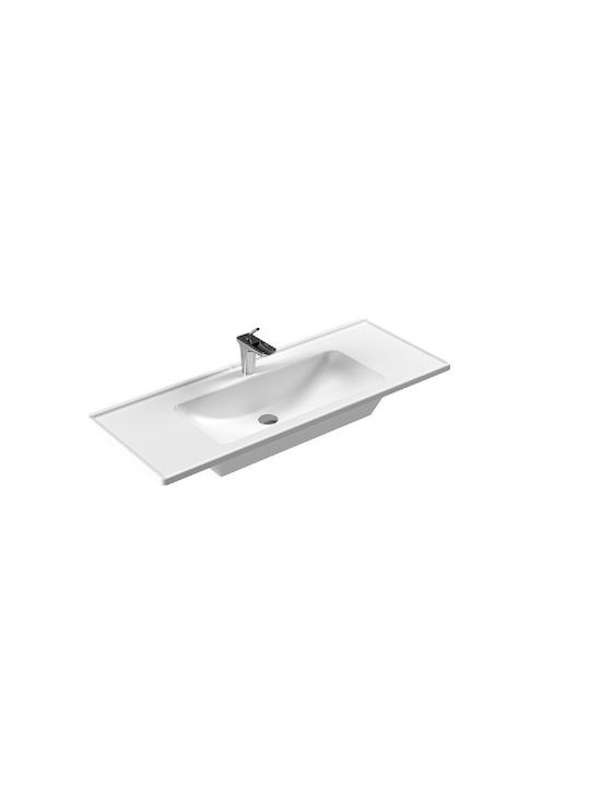 Martin Slim 120 Ένθετος Νιπτήρας Πορσελάνης 120x46x16.5cm Γυαλιστερή Πορσελάνη