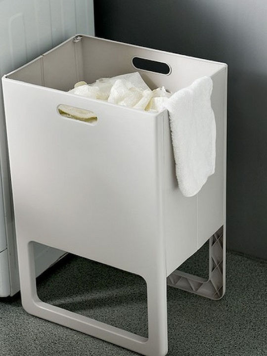 Lalos Coș De Rufe Din Plastic Pliabil 39.8x29.2x61cm Alb