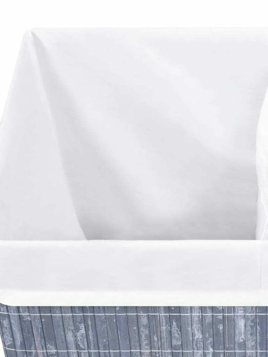 vidaXL Bamboo Collapsible Laundry Basket 100L 52x32x62.5cm Gray