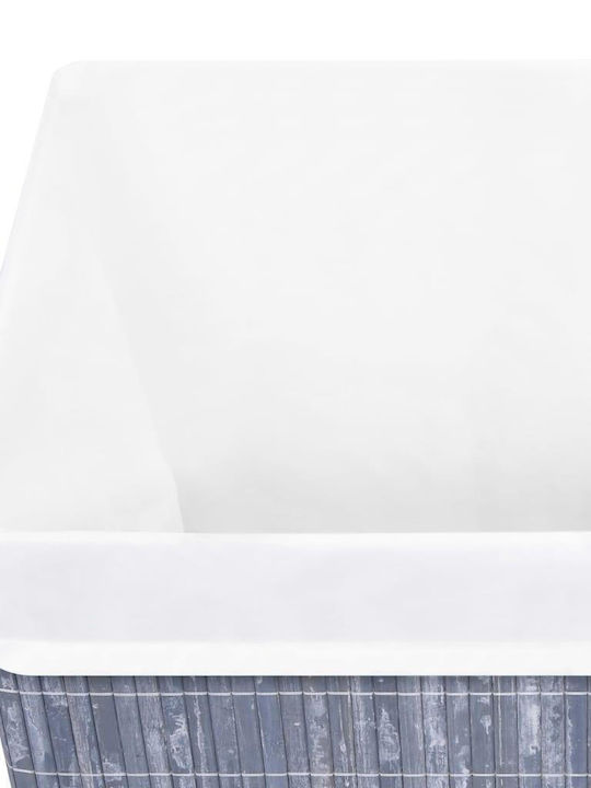 vidaXL Coș De Rufe Din Bambus Pliabil 83l Cu Capac 43,5x33,5x65,5cm Gri 83l