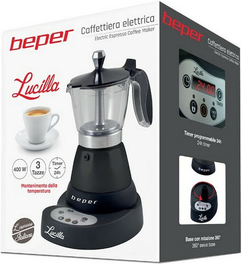 Beper Електрическа Мокро кафе 6 Cups 400W Черен