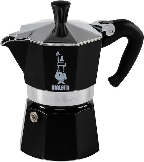 Bialetti Moka Express Stovetop Espresso Pot 3 Cups Black