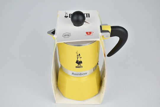 Bialetti Regenbogen Espressokocher für den Herd 1 Tassen Gelbe