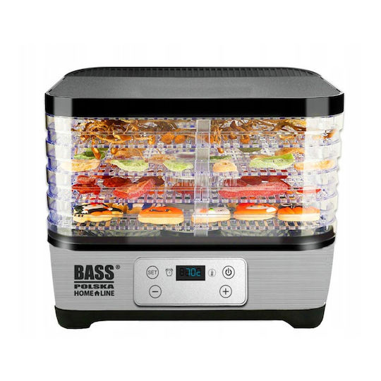 Bass Polska BH10603 Deshidrator De Alimente Cu 5 Rafturi Și Temperatura Reglabilă 35-70°C