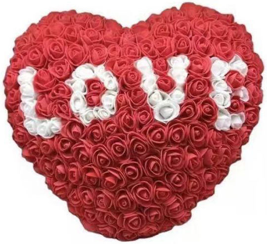 Heart of Artificial Red Roses Tres Chic