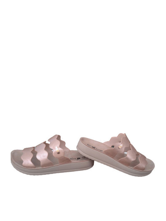 Blondie Anatomical Slippers In Pink Gold Color With Flexible Sole