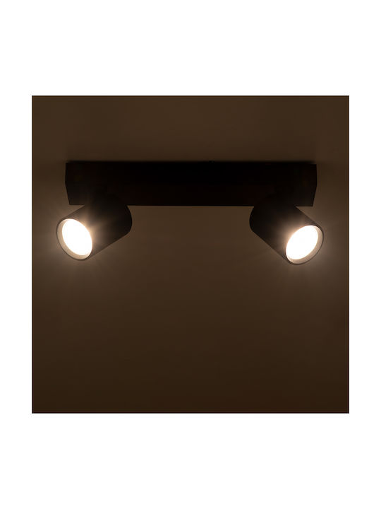 GloboStar Leonardo Double LED Natural White Spot in Black Color