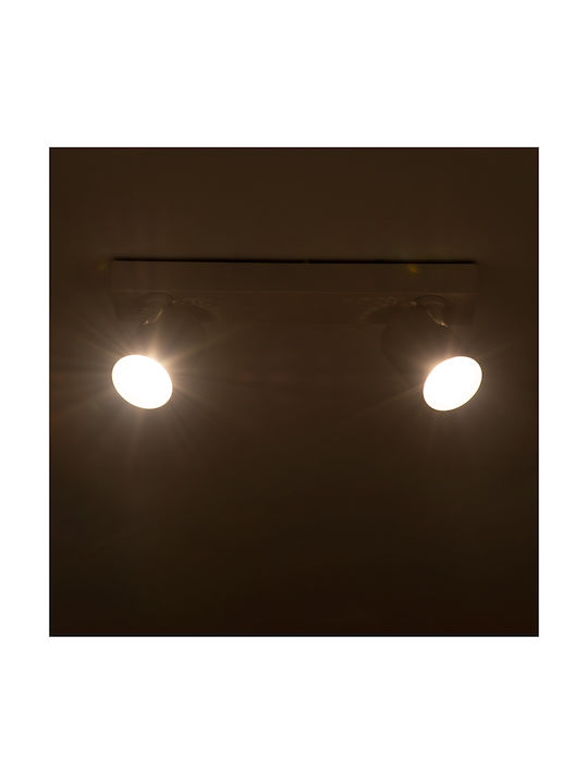 GloboStar Leonardo Double LED Natural White Spot in White Color