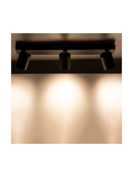 GloboStar Leonardo Triple LED Natural White Spot in Black Color
