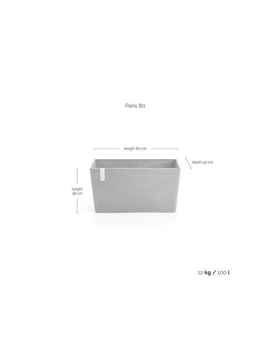 Ecopots Paris Planter Box Plastic Taupe 80x42x38cm.