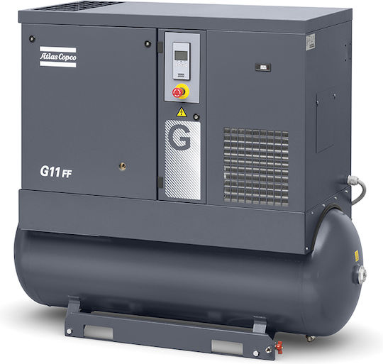 Atlas Copco Κομπρεσέρ Αέρος 145dB με Ισχύ 15hp και Αεροφυλάκιο 500lt
