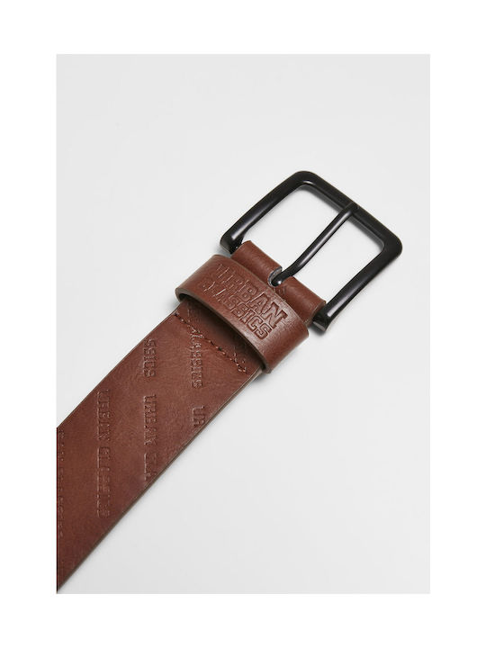 Urban Classics Men's Artificial Leather Belt Cognac