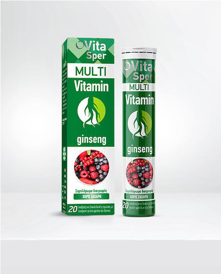 Vitasper Multi Vitamin & Ginseng Multivitamin for Energy Forest Fruits 20 eff. tabs