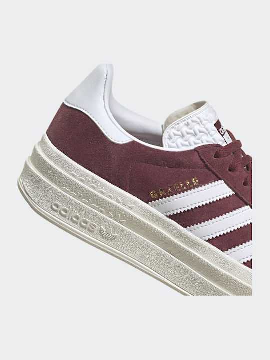 Gazelle Bold Flatforms Sneakers Shadow Red / Cloud White / Core White