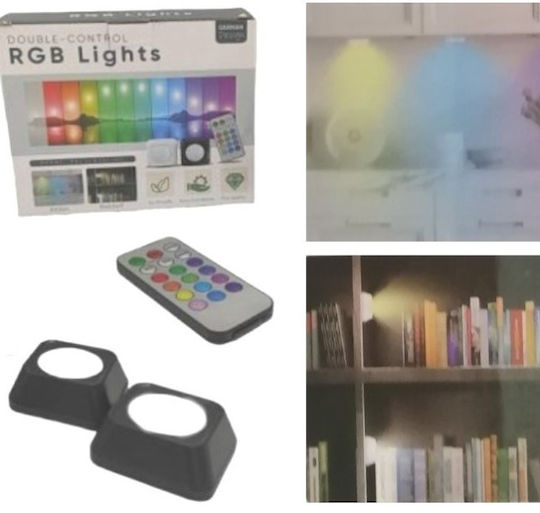 Factory LED Light Spot for Cabinets with Battery Powered, Remote Control and Mounting Sticker 1pcs