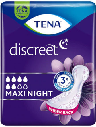 Tena Lady Discreet Night Maxi Women's Incontinence Pad Heavy Flow 6 Drops 12pcs
