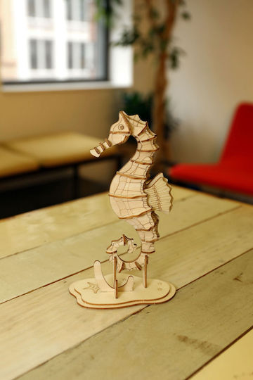 Kikkerland Wooden Construction Toy Hippocampus for Children 14+ years old+ Years