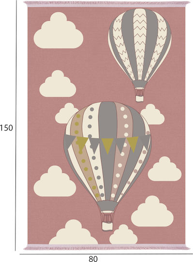 HomeMarkt Kids Synthetic Rug Hot air balloons Clouds 80x150cm