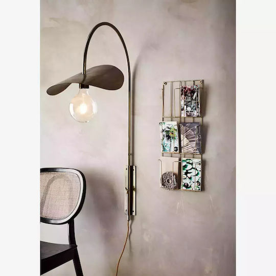 Madam Stoltz Vintage Lamp Wall Socket with Socket E27 and Switch Silver 66x66x103cm