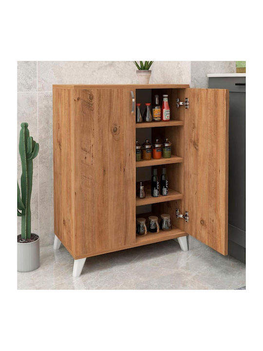 Ξύλινη Παπουτσοθήκη Lilly με 4 Ράφια Pine Oak Μ72xΠ32.5xΥ88cm