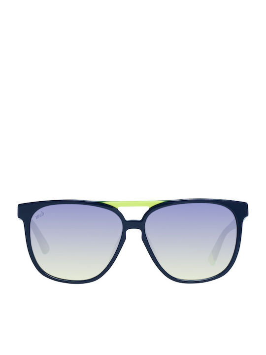 Web Men's Sunglasses with Blue Plastic Frame and Blue Gradient Lens WE0263 90W