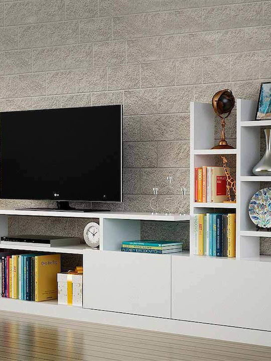Unitate TV pentru sufragerie Pesaro Alb L165xA25xÎ91.3buc