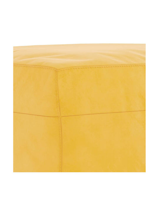 Velvet Upholstered Yellow Footstool 60x50x41cm
