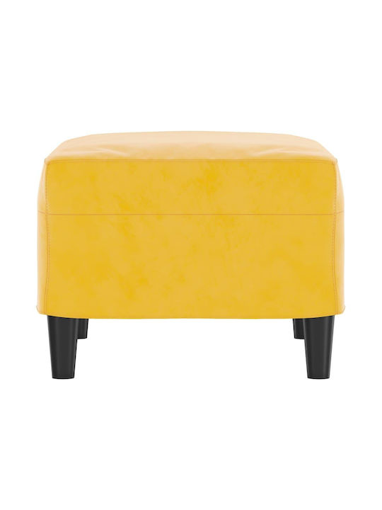 Velvet Upholstered Yellow Footstool 60x50x41cm