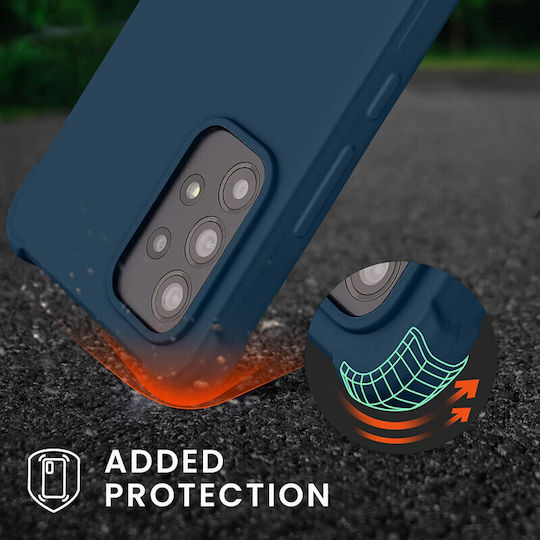 KWmobile Back Cover Σιλικόνης με Λουράκι Μπλε (Galaxy A53)