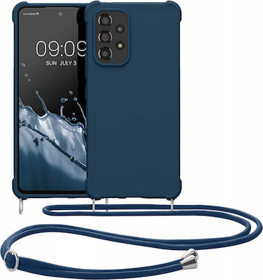 KWmobile Silicone Back Cover with Strap Blue (Galaxy A53)