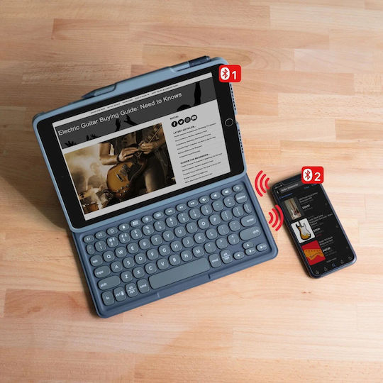 Zagg Pro Keys Flip Cover With Keyboard In English UK Charcoal (iPad 2019/2020/2021 10.2'')