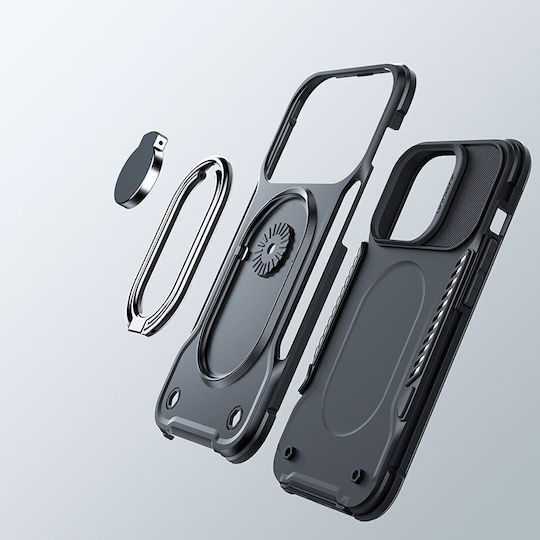 Joyroom Dual Hinge Armored Back Cover Πλαστικό / Σιλικόνης 1.5mm Μαύρο (iPhone 14)